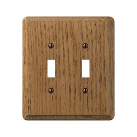 Livewire Contemporary Wood 2 Toggle Wall Plate Medium Oak LI152572